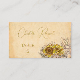 Tarjeta De Mesa Girasol bohemio ruso