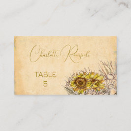 Tarjeta De Mesa Girasol bohemio ruso