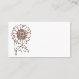 Tarjeta De Mesa Girasol Floral Flor Marrón Boda Campestre
