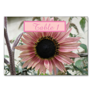 Tarjeta De Mesa Girasol rosa pálido personalizado