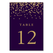 Glam Faux Gold Confetti sobre la púrpura profunda