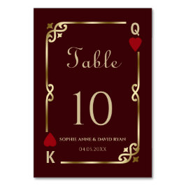 Tarjeta De Mesa Glam Gatsby Casino Las Vegas Poker Wedding