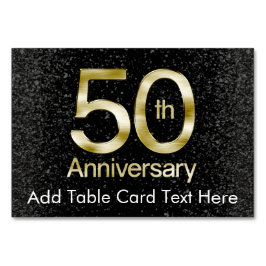 Tarjeta De Mesa Glam Gold 50° aniversario