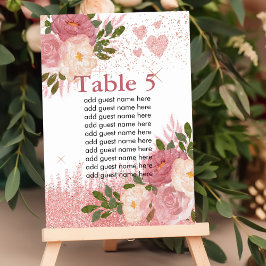 Tarjeta De Mesa Glitz Y Glam Purpurina Rosa Sparkle Shine