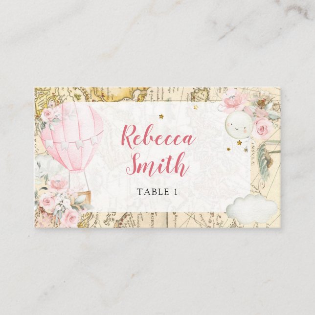 Tarjeta De Mesa Globo de aire rosado no es ella un cumpleaños mara (Anverso)