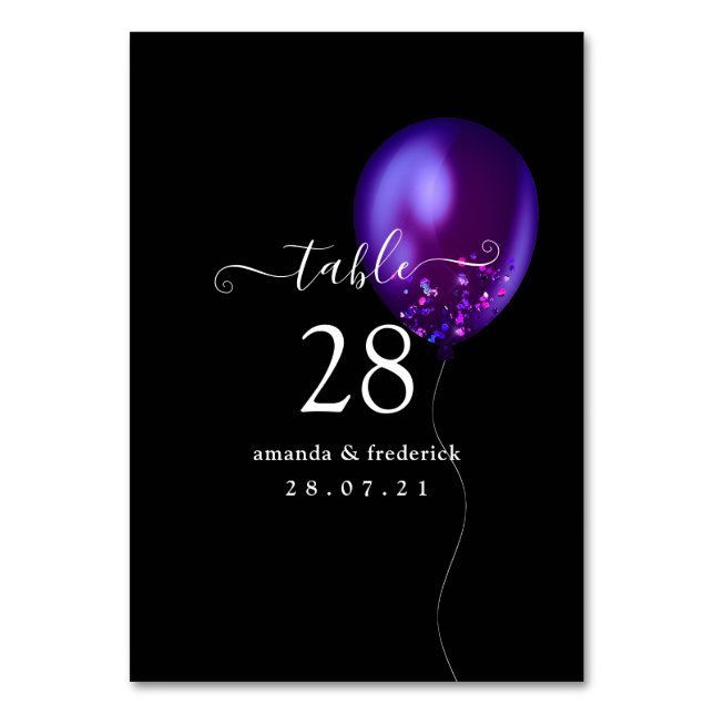Tarjeta De Mesa Globo de confeti (Anverso)
