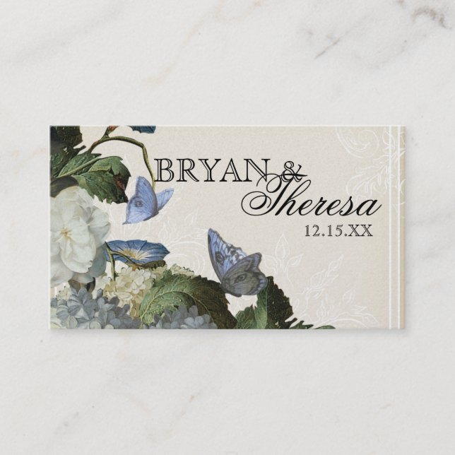 Tarjeta De Mesa Gloria de la Mañana Hydrangea - Cartas de asiento  (Anverso)