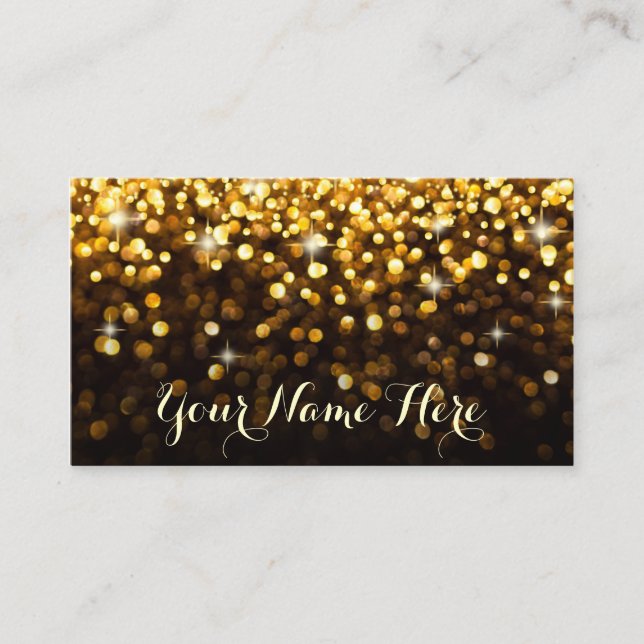Tarjeta De Mesa Gold Black Hollywood Glitz Glam Place Card (Anverso)