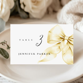 Tarjeta De Mesa Gold Bow Bridal Shower Name Table Card