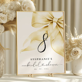 Tarjeta De Mesa Gold Bow Bridal Shower Table Number