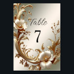 Tarjeta De Mesa Gold Floral Table Number<br><div class="desc">Beautiful Gold Floral Table Number</div>