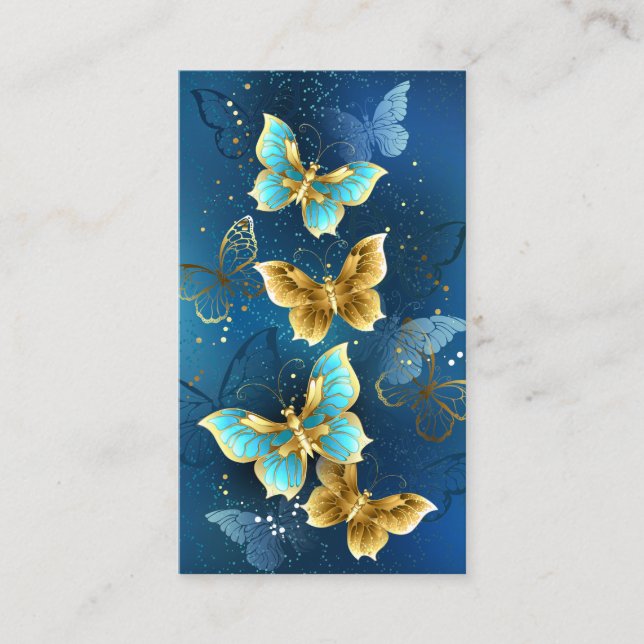 Tarjeta De Mesa Golden butterflies (Anverso)