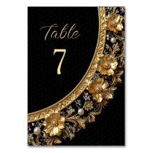 Golden Ornate Frame Table Number