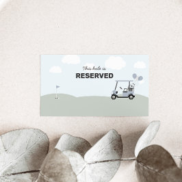 Tarjeta De Mesa Golf Blue Hole-In-One de los niños Primer cumpleañ