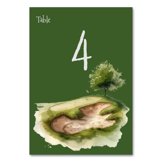 Tarjeta De Mesa Golf en el búnker (Anverso)