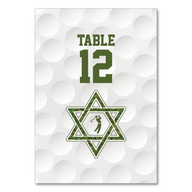 Tarjeta De Mesa Golf Them Bar Mitzvah (Anverso)