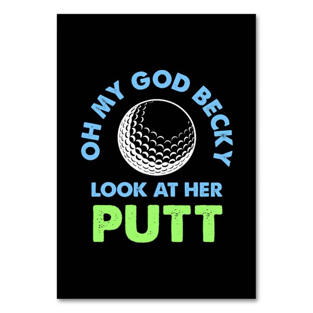 Tarjeta De Mesa Golfer Oh Dios mío (Anverso)