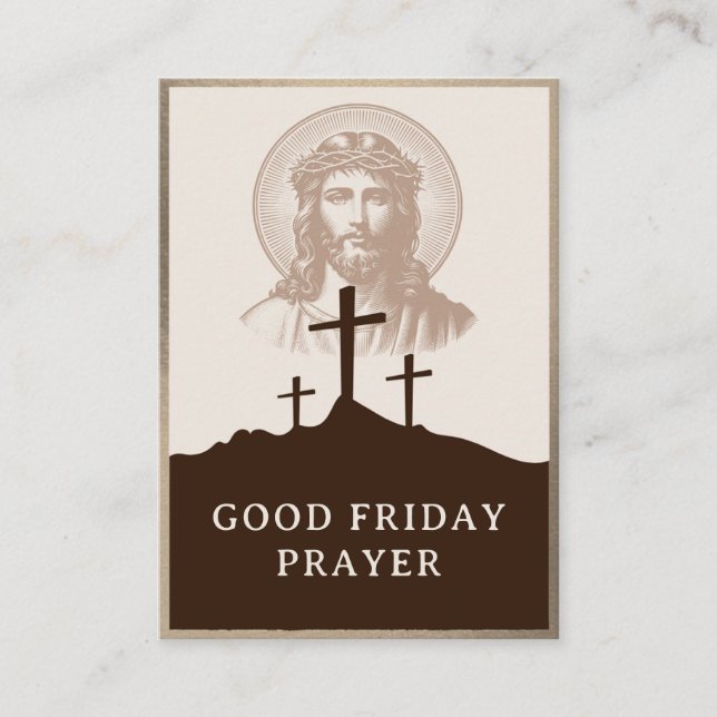 Tarjeta De Mesa Good Friday Catholic Adoration Prayer Card (Anverso)
