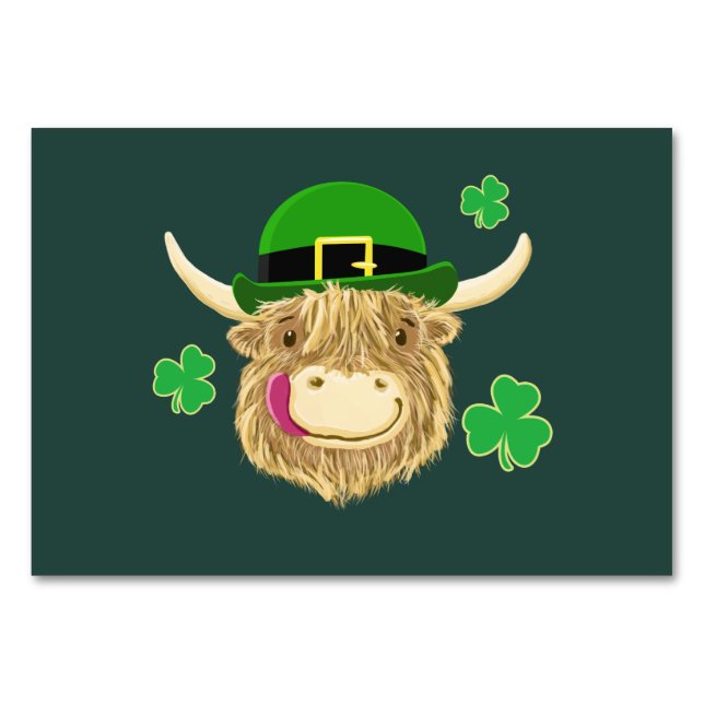 Tarjeta De Mesa Gorra del Día de San Patricio de Escocia Highland (Anverso)