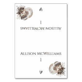 Tarjeta De Mesa Gorra lechera blanca con aves de corral