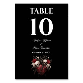 Tarjeta De Mesa Gothic Halloween Alternative Wedding