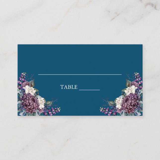 Tarjeta De Mesa Gótico estético oscuro Boda Bouquet (Anverso)