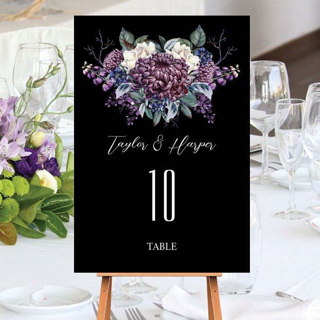 Tarjeta De Mesa Gótico estético oscuro Boda Bouquet (Subido por el creador)
