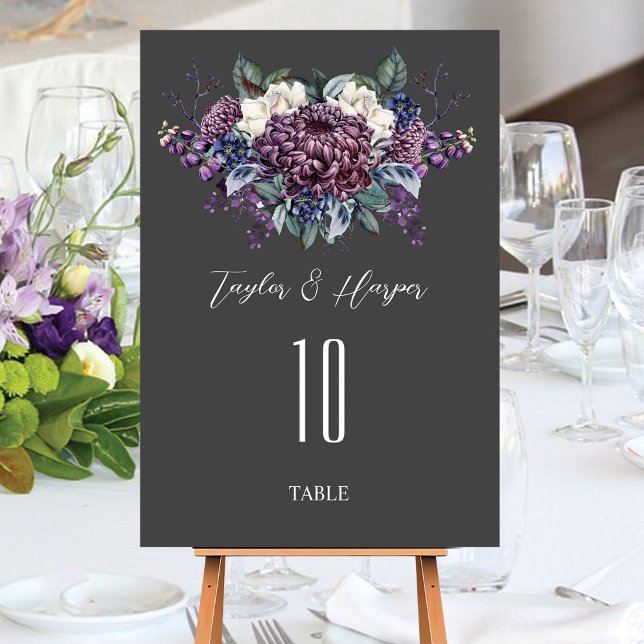 Tarjeta De Mesa Gótico estético oscuro Boda Bouquet (Subido por el creador)