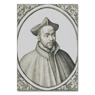 Tarjeta De Mesa Grabado de San Ignacio de Loyola Arte Antiguo