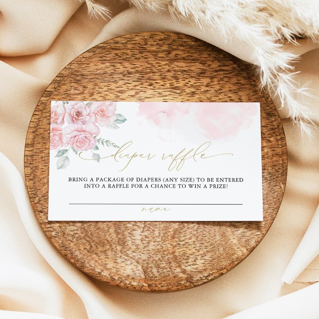 Tarjeta De Mesa GRACE Rubor Floral Spring Chica Baby Diaper Raffle (Subido por el creador)