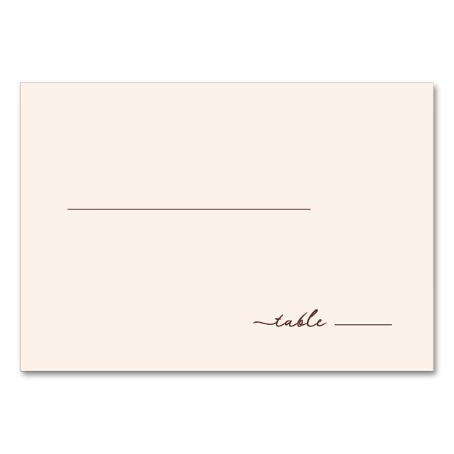 Tarjeta De Mesa Graceful Brown Script Line (Anverso)