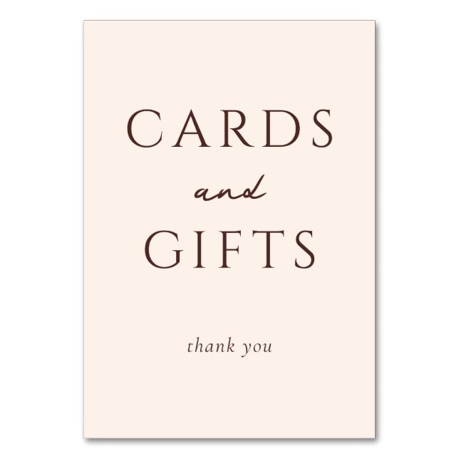 Tarjeta De Mesa Graceful Brown Typography Thank You (Anverso)