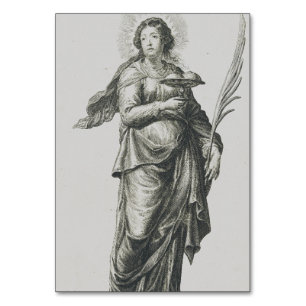Tarjeta De Mesa Gracia Volcánica de Santa Águeda de Sicilia Arte