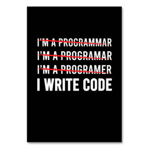 Tarjeta De Mesa Gracioso programador I Wite Code