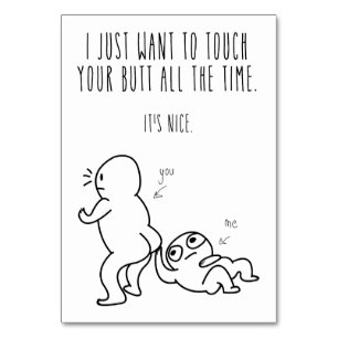 Tarjeta De Mesa Gracioso Touch My Butt Love Card