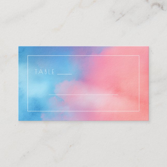 Tarjeta De Mesa Gradiente de Acuarela Pastel Sereno (Anverso)