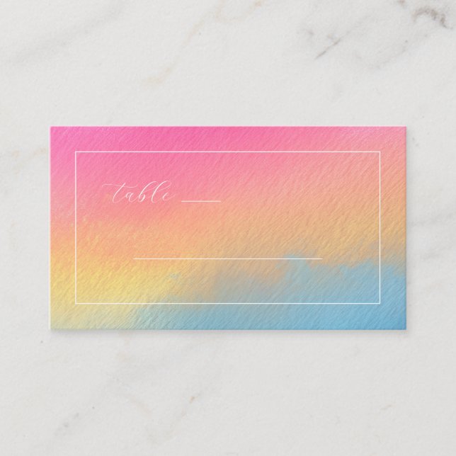 Tarjeta De Mesa Gradiente Sereno de Acuarela (Anverso)