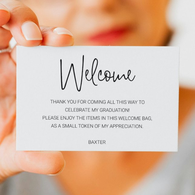 Tarjeta De Mesa Graduación de guión informal Bienvenida Cesta de b (Subido por el creador)
