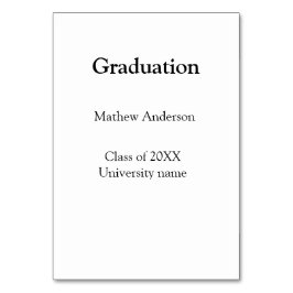 Tarjeta De Mesa Graduation name class of 20XX university name simp