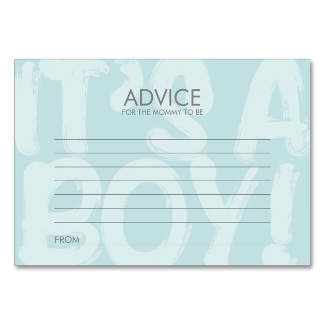 Tarjeta De Mesa Graffiti Blue Baby Shower Advance Card Para Mamá (Anverso)