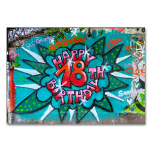 Tarjeta De Mesa Graffiti feliz 18 de cumpleaños