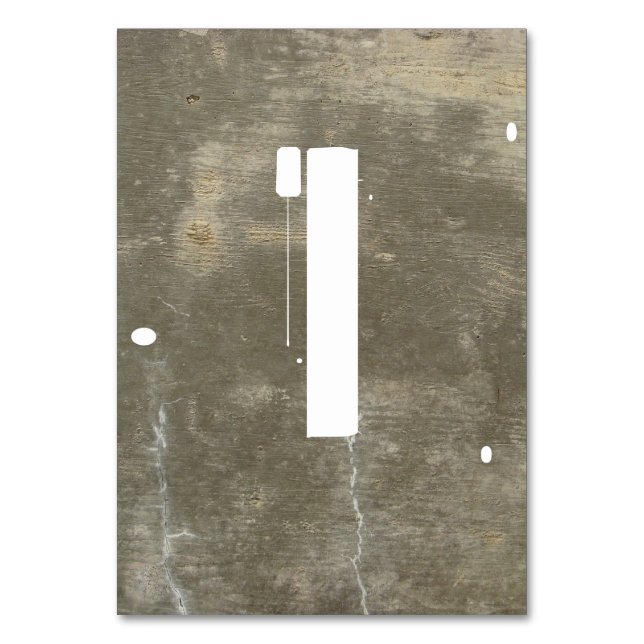 Tarjeta De Mesa Graffiti Stencil on Concreti Table Numbers (Anverso)