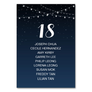 Tarjeta De Mesa Gráfica de asientos de Boda Rústico nocturno estre