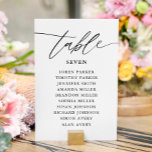 Tarjeta De Mesa Gráfica de asientos de Boda rústico simple caligra<br><div class="desc">Caligrafía simple Número de tabla de la tabla de la tabla de asientos de Boda rústico</div>