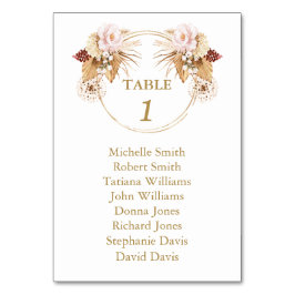 Tarjeta De Mesa Gráfica de asientos de Bodas de hierba de los Rosa