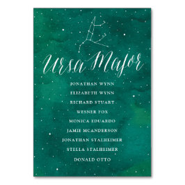 Tarjeta De Mesa Gráfica de asientos de galaxia Estrellas verdes Ta