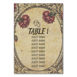 Tarjeta De Mesa Gráficas de asientos clásicas de Boda marrón