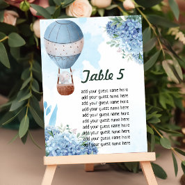 Tarjeta De Mesa Gráfico de asientos Arriba Afuera del globo de air