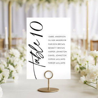 Tarjeta De Mesa Gráfico de asientos Boda de guiones de caligrafía
