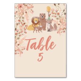 Tarjeta De Mesa Gráfico de asientos Boho Safari fiesta lindo zorro